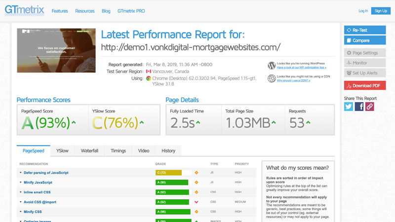 mortgage website speed mortgage website speed