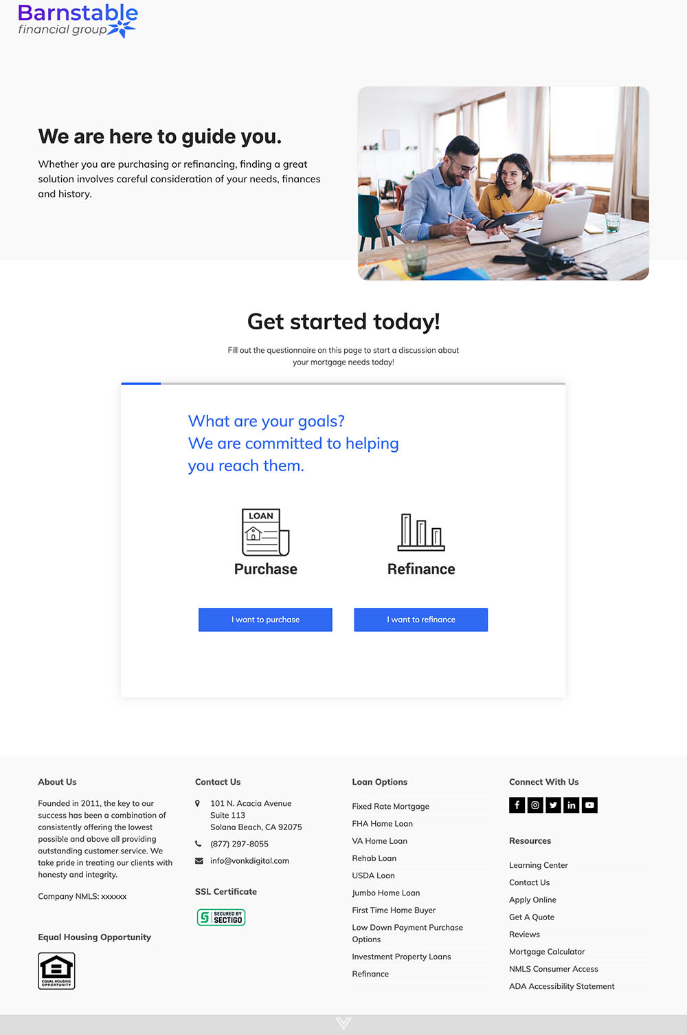 mortgage landing page
