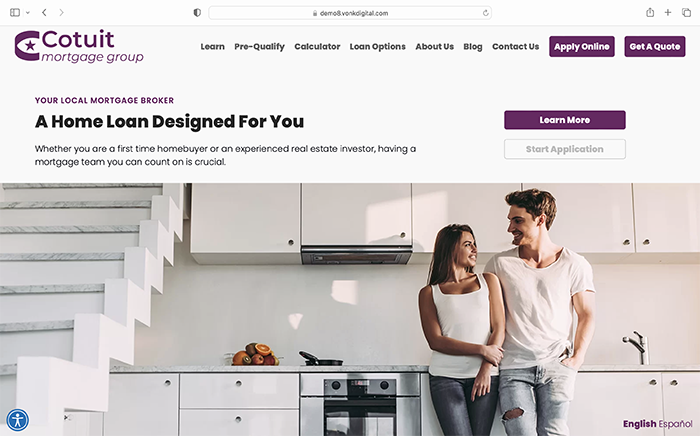 Vonk Digital Mortgage Website