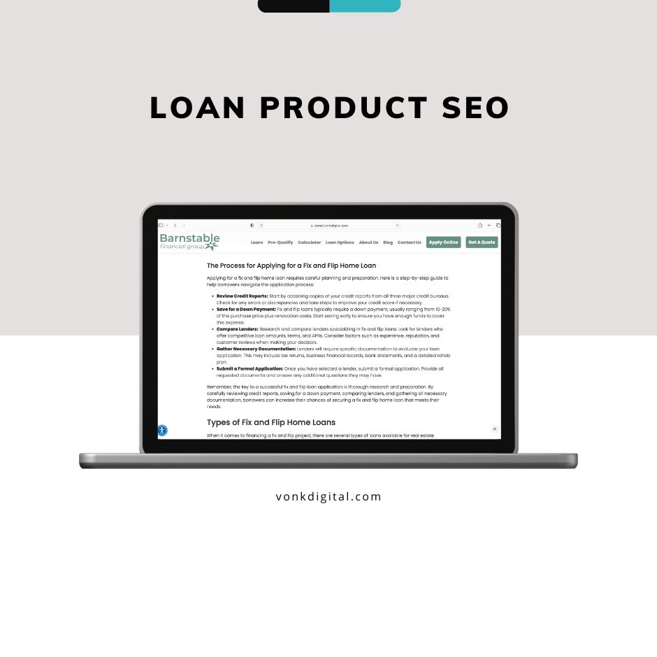 Loan Product SEO
