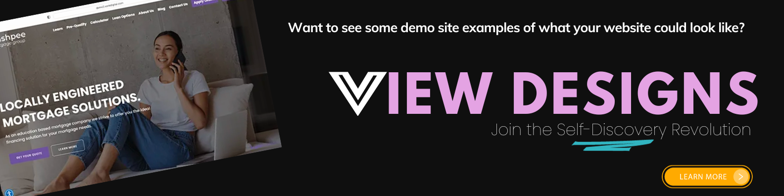 A Banner with a demo site displayed that will take you to a page that shows you the curretn active demo sites.
