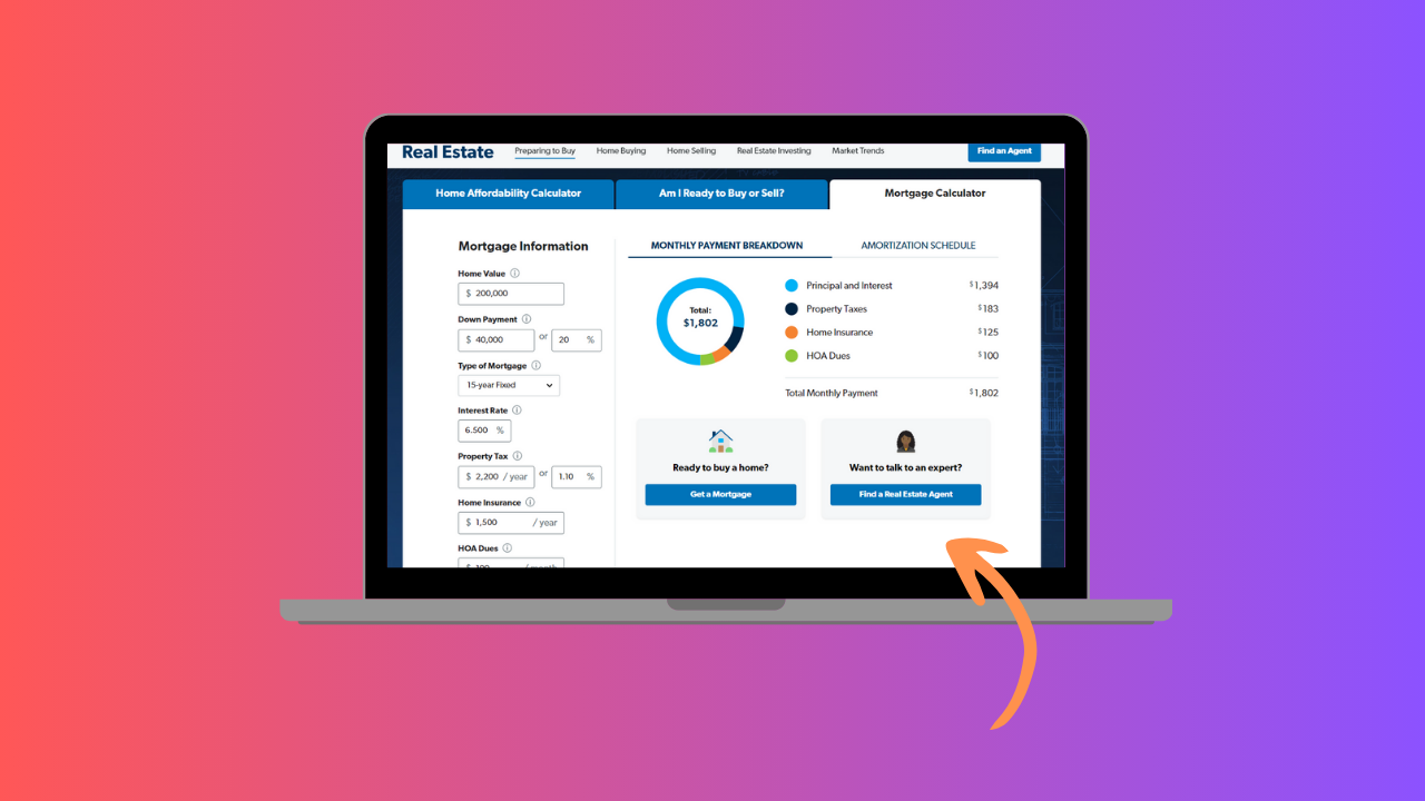 Image of a mortgage calculator that reinforces the article