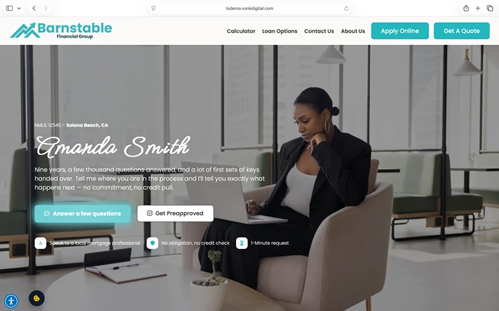 Loan Officer Mortgage Website by Vonk Digital