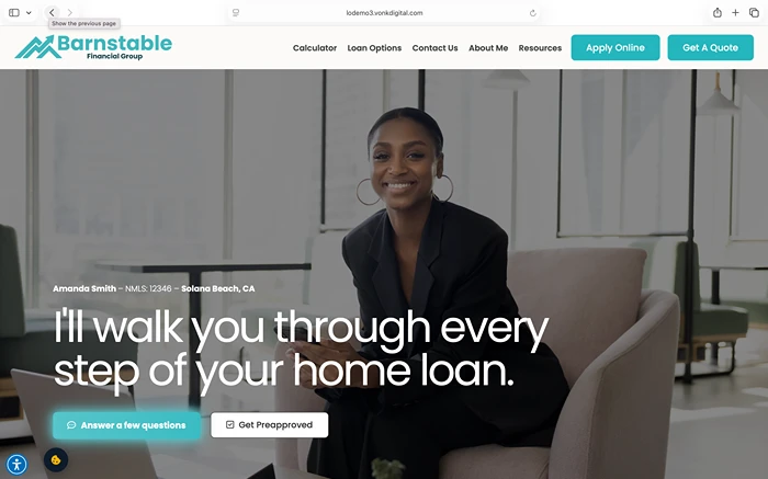 Loan Officer Mortgage Website by Vonk Digital